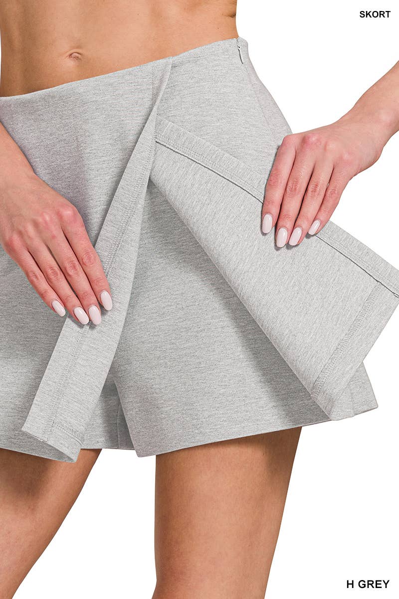 0402 Wrap Front Skort w/ Side Zipper SI-27384