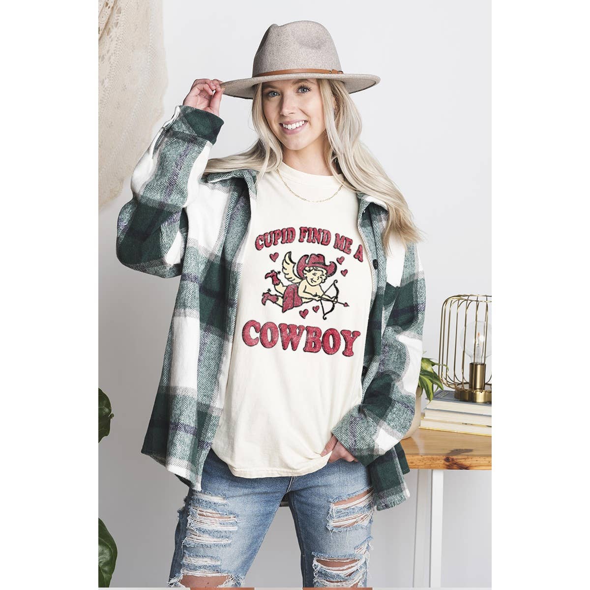 Cupid Find Me A Cowboy  Graphic Tee
