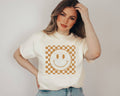 Camel Checker Happy Face Fall Holiday Graphic Tees