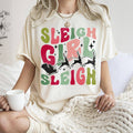 Sleigh Girl Sleigh, Santa, Christmas, Retro, Tshirt