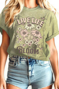 Live Life in Full Bloom Mineral Graphic Tshirts
