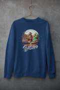 Santa Squatch & Elves in Workshop Snow Globe Sweatshirt