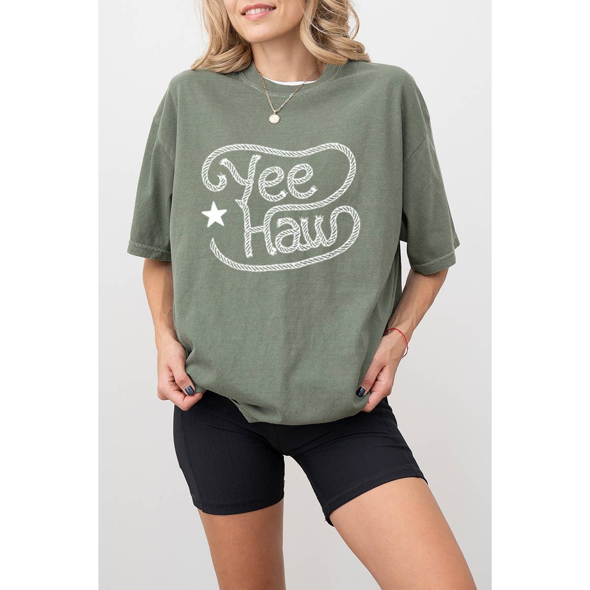 Yee Haw Western Vintage Graphic Oversized Tee