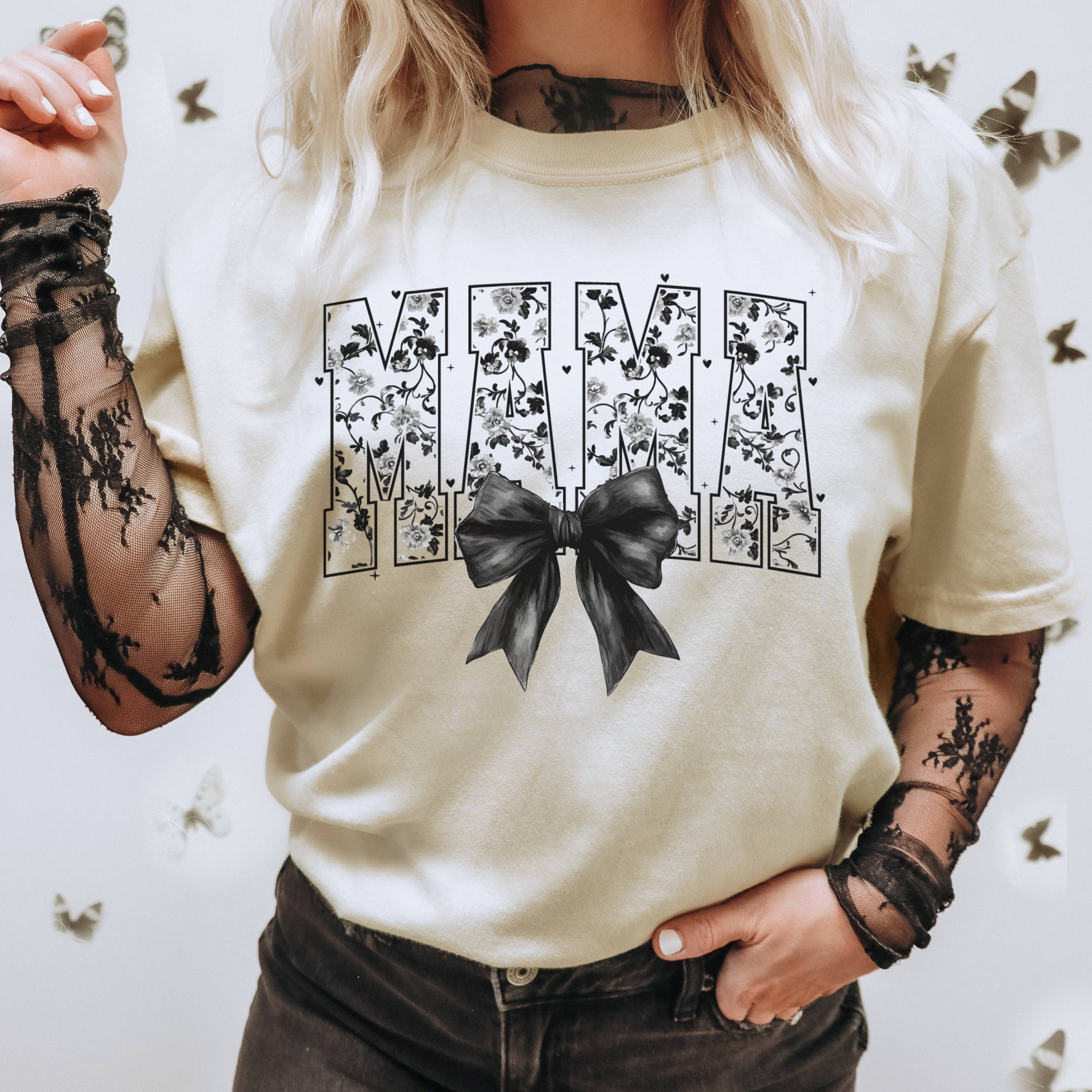 Mama Floral Toile Graphic Tee | Mama Tee