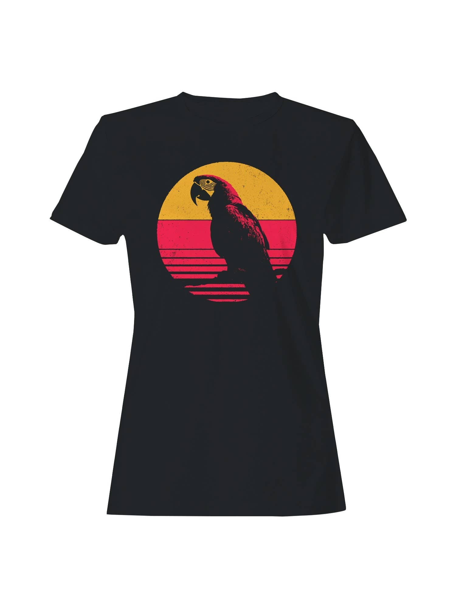 Retro Sunset Parrot Silhouette Women's T-Shirt