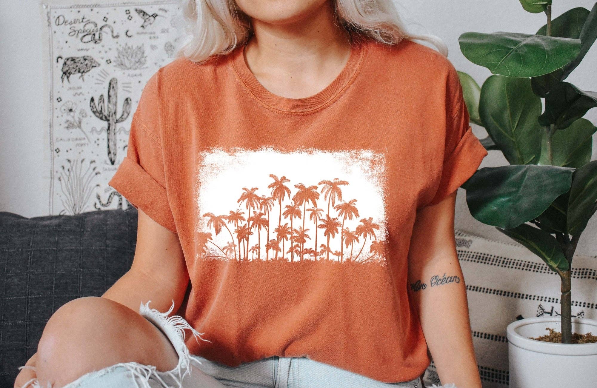 Vintage Nature Palm Trees Silhouette T-Shirt