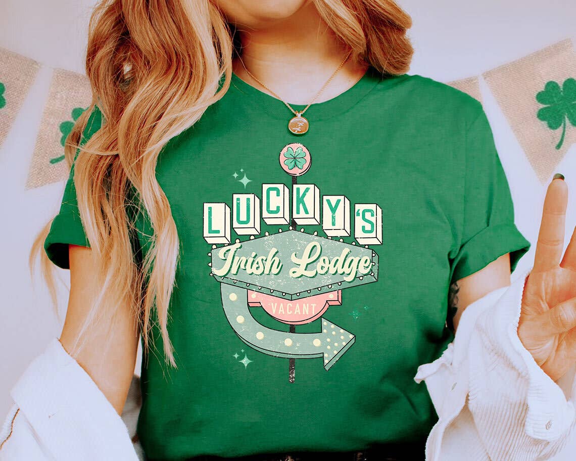 St Patricks Day - Luckys Irish Lodge Retro Shirt