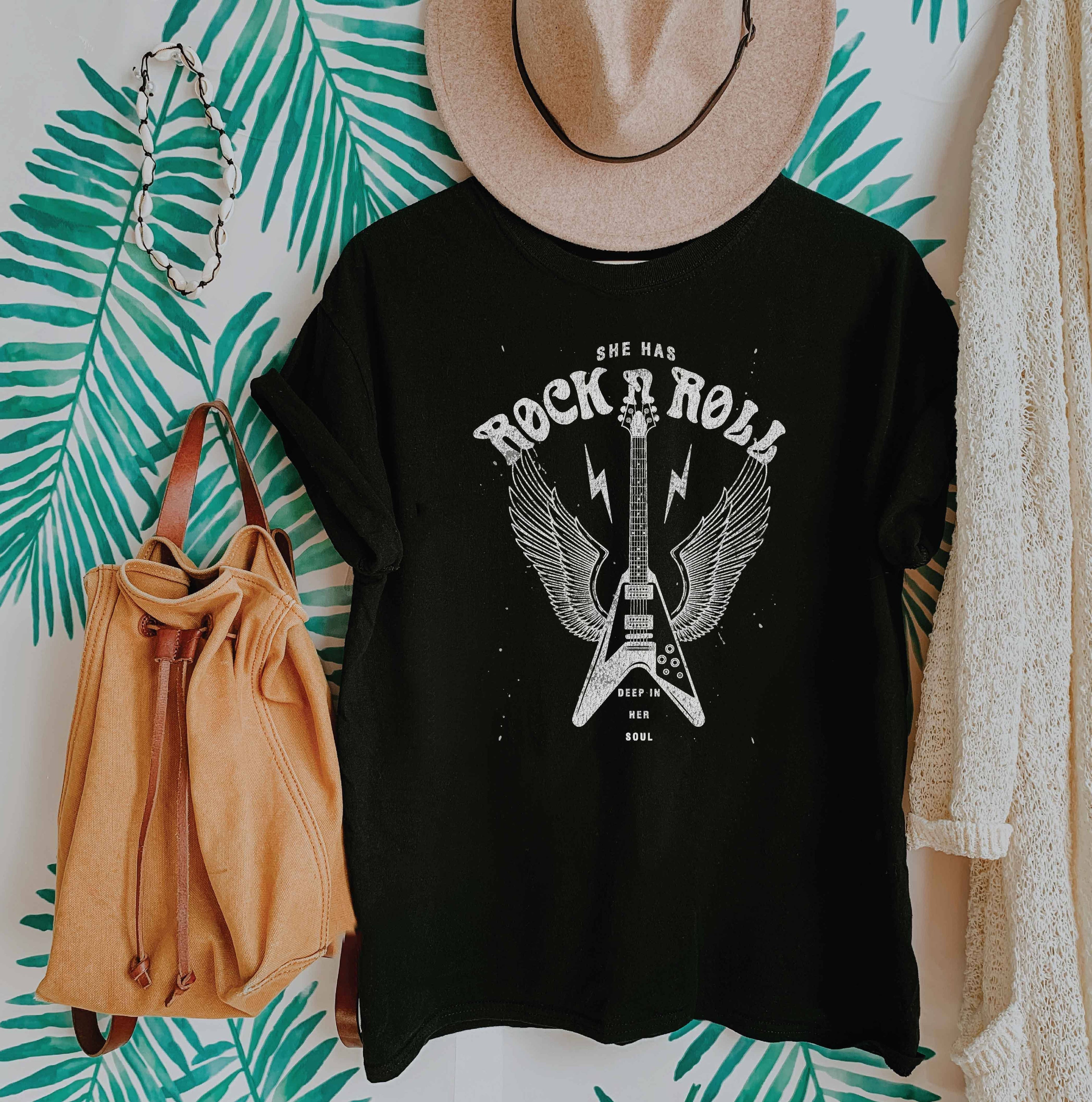 She Has Rock N Roll Deep in Her Soul Graphic T-Shirt