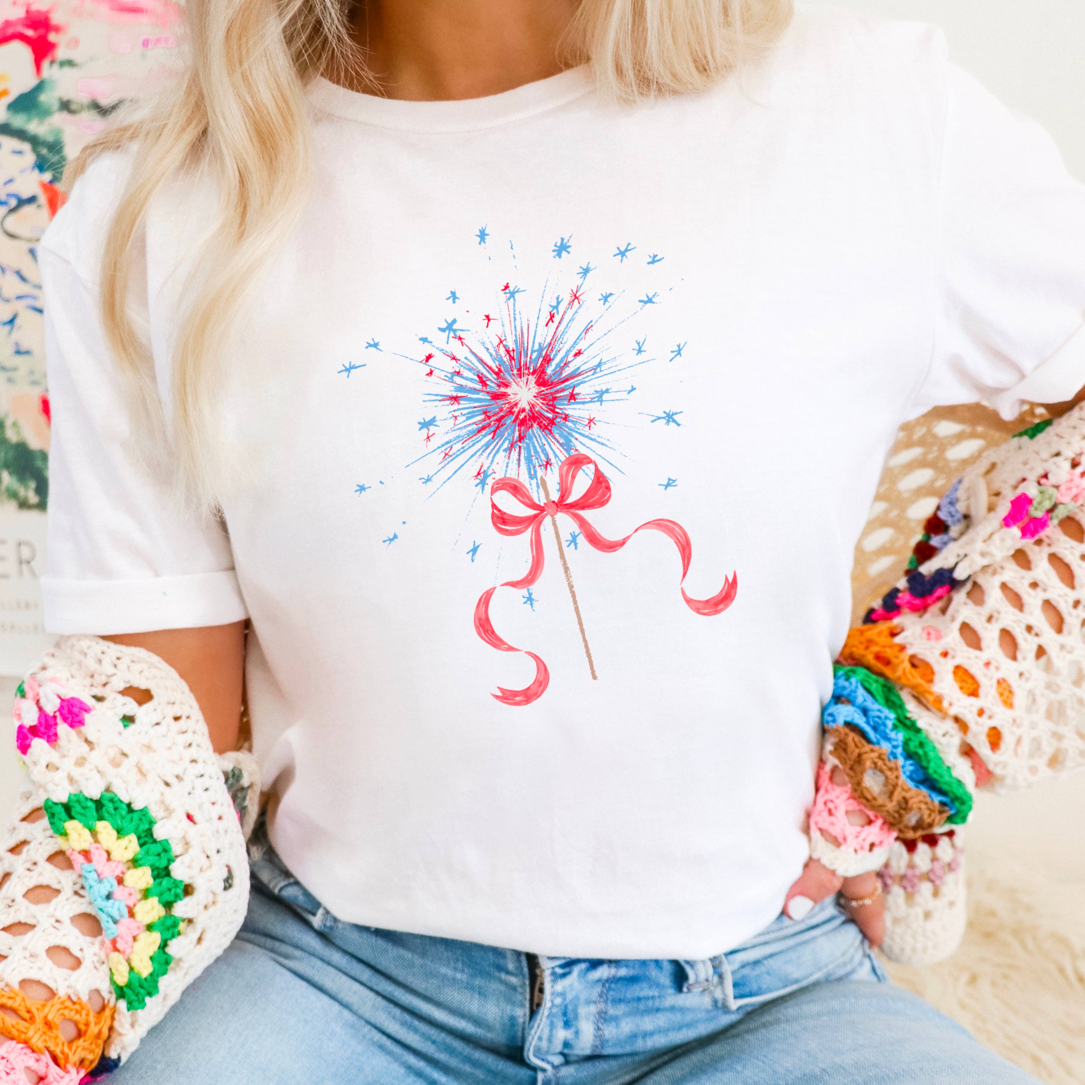Coquette Sparkler  | July 4th Graphic Tee | Gildan
