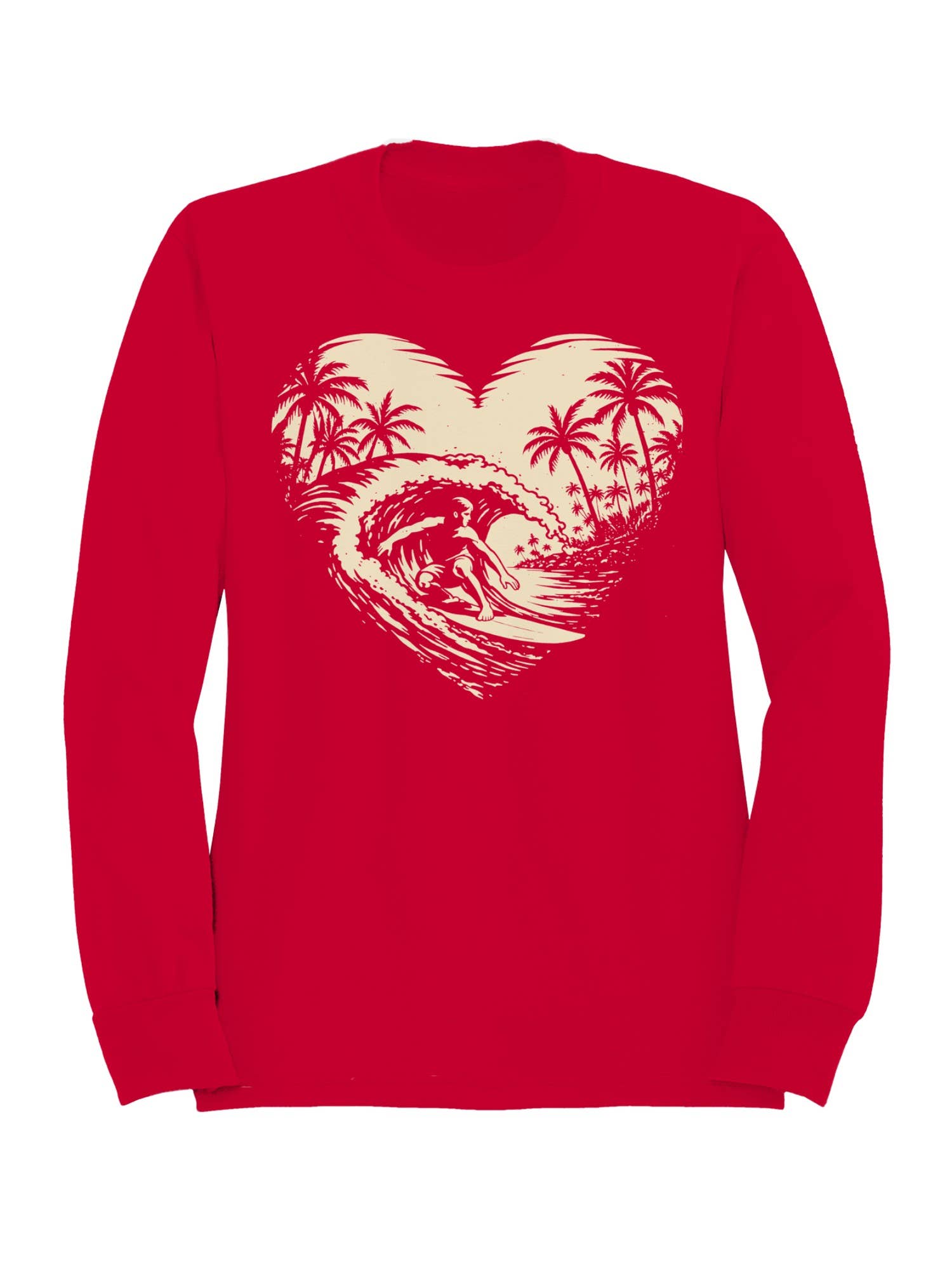 Surfer Paradise in Heart Wave Women's Sweatshirt