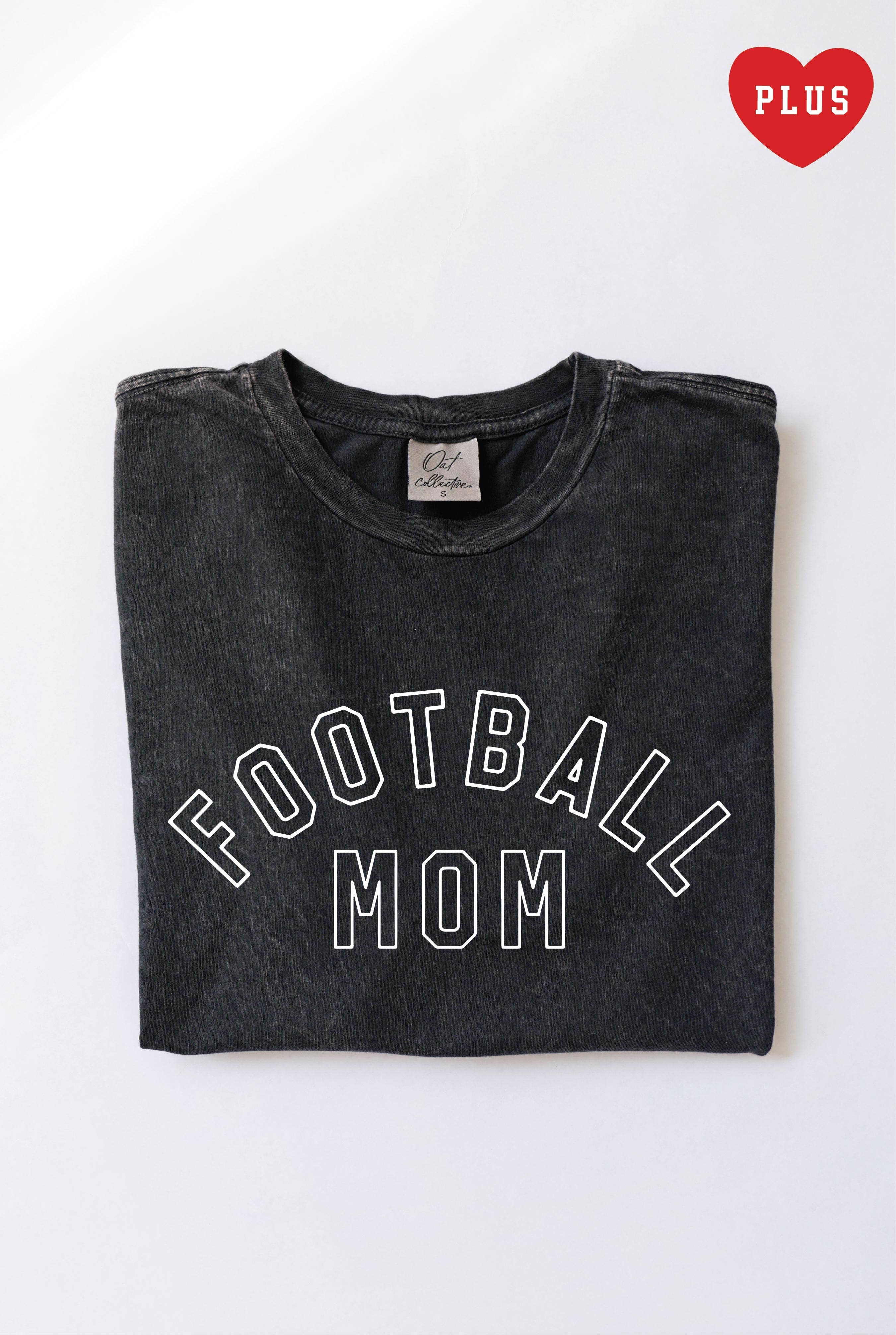 Football Mom Graphic Plus Size Mineral Washed Graphic Top