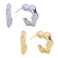 14K Gold-Dipped Chunky Wavy Hoop Earrings