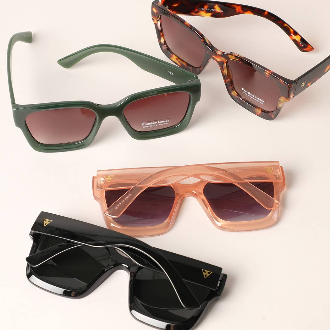 Oversized Square Shape Chunky Frame Sunglasses