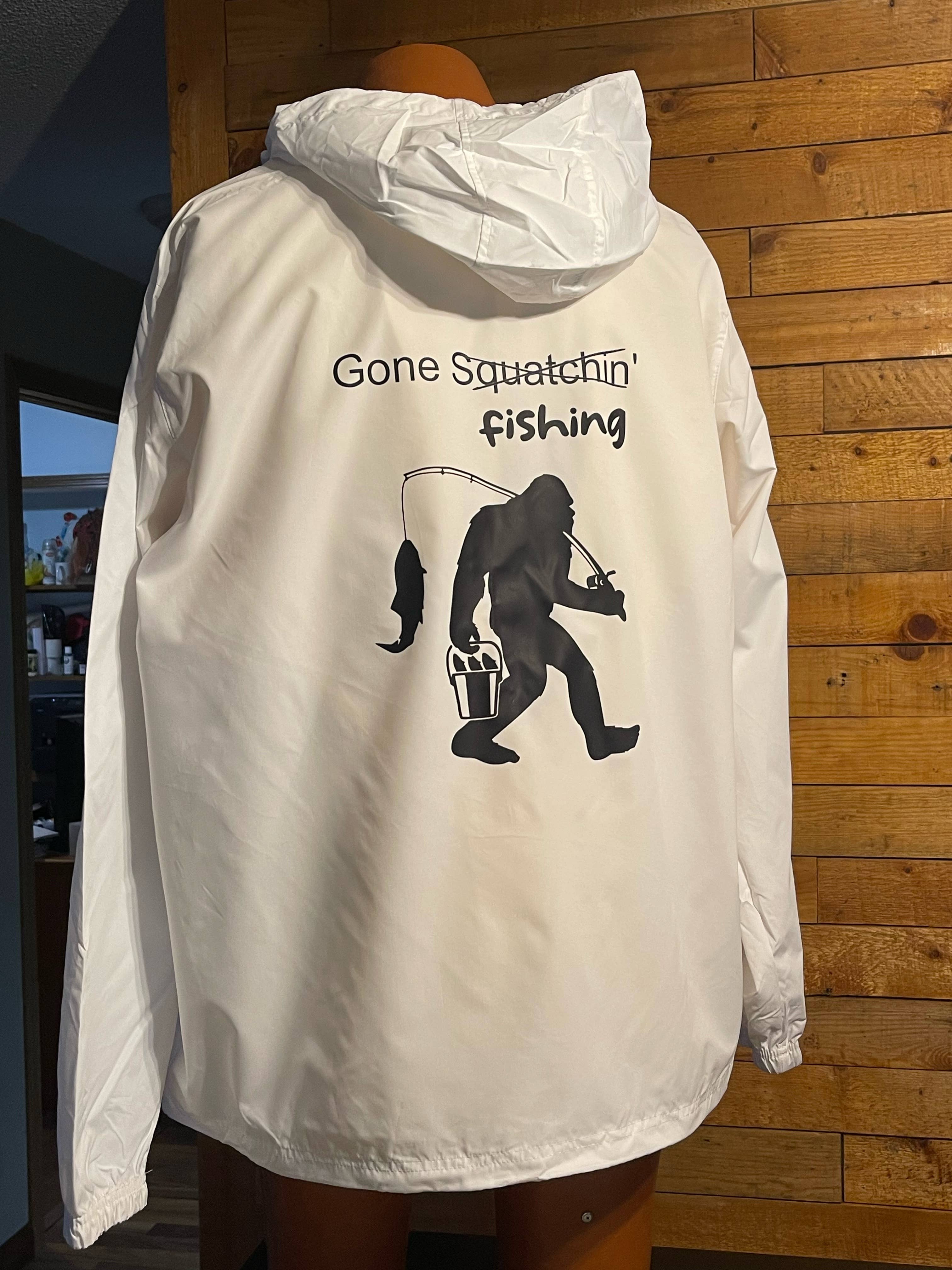 Squatchin' Fishing Bigfoot Windbreaker