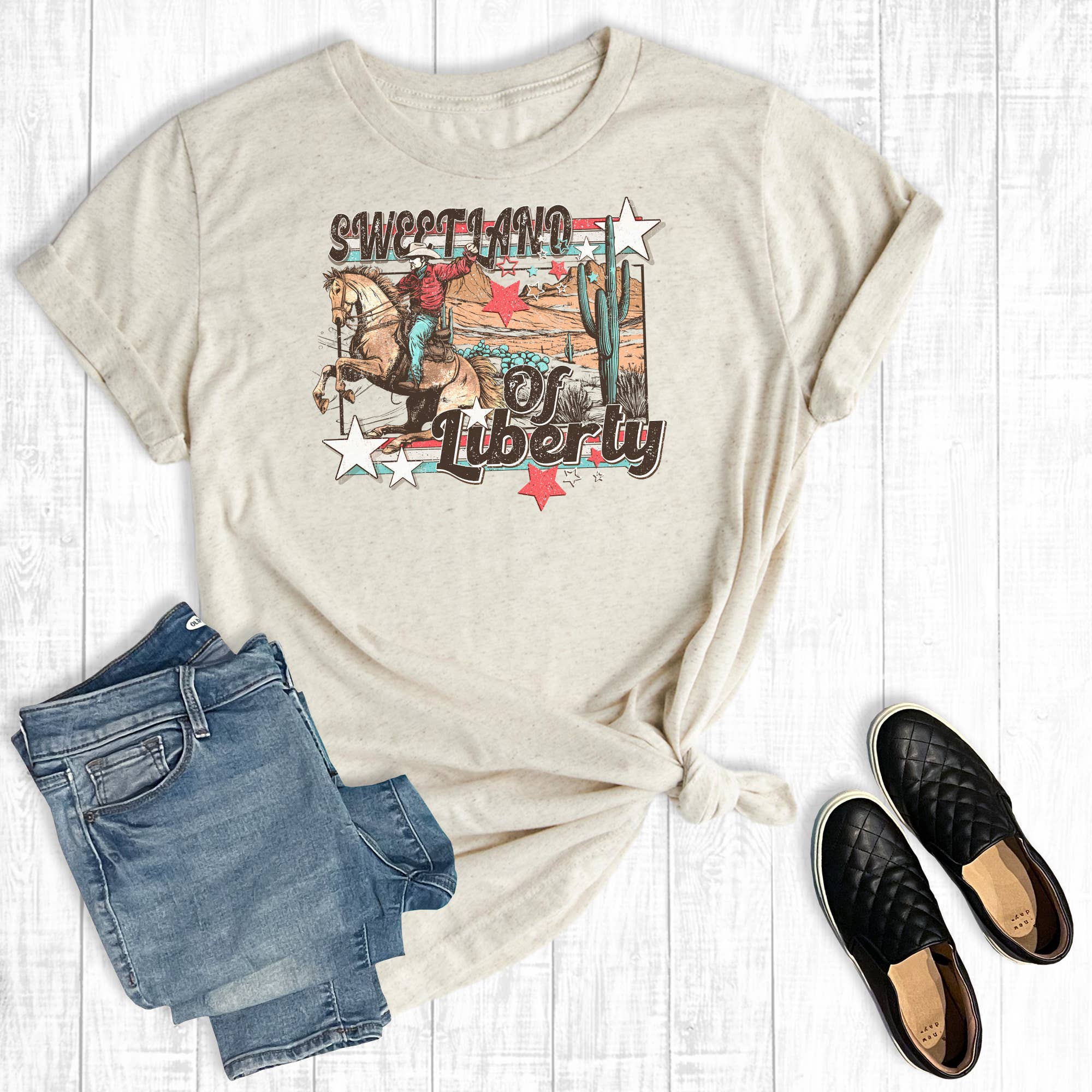 Western July 4th Sweet Land of Liberty Graphic Tee