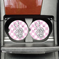 Peace Sign Hands Skeleton Car Coasters