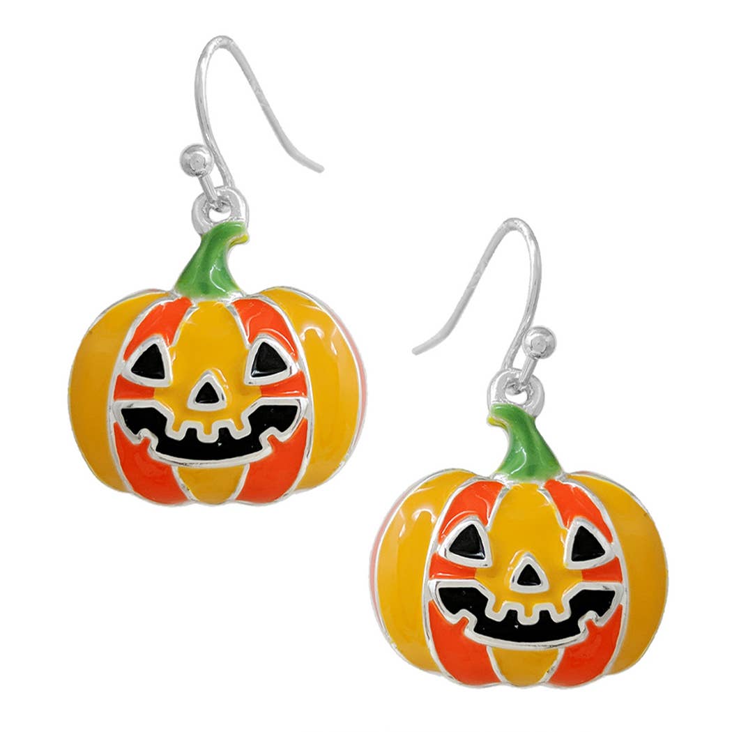 Jack-O-Lantern Halloween Hook Earrings