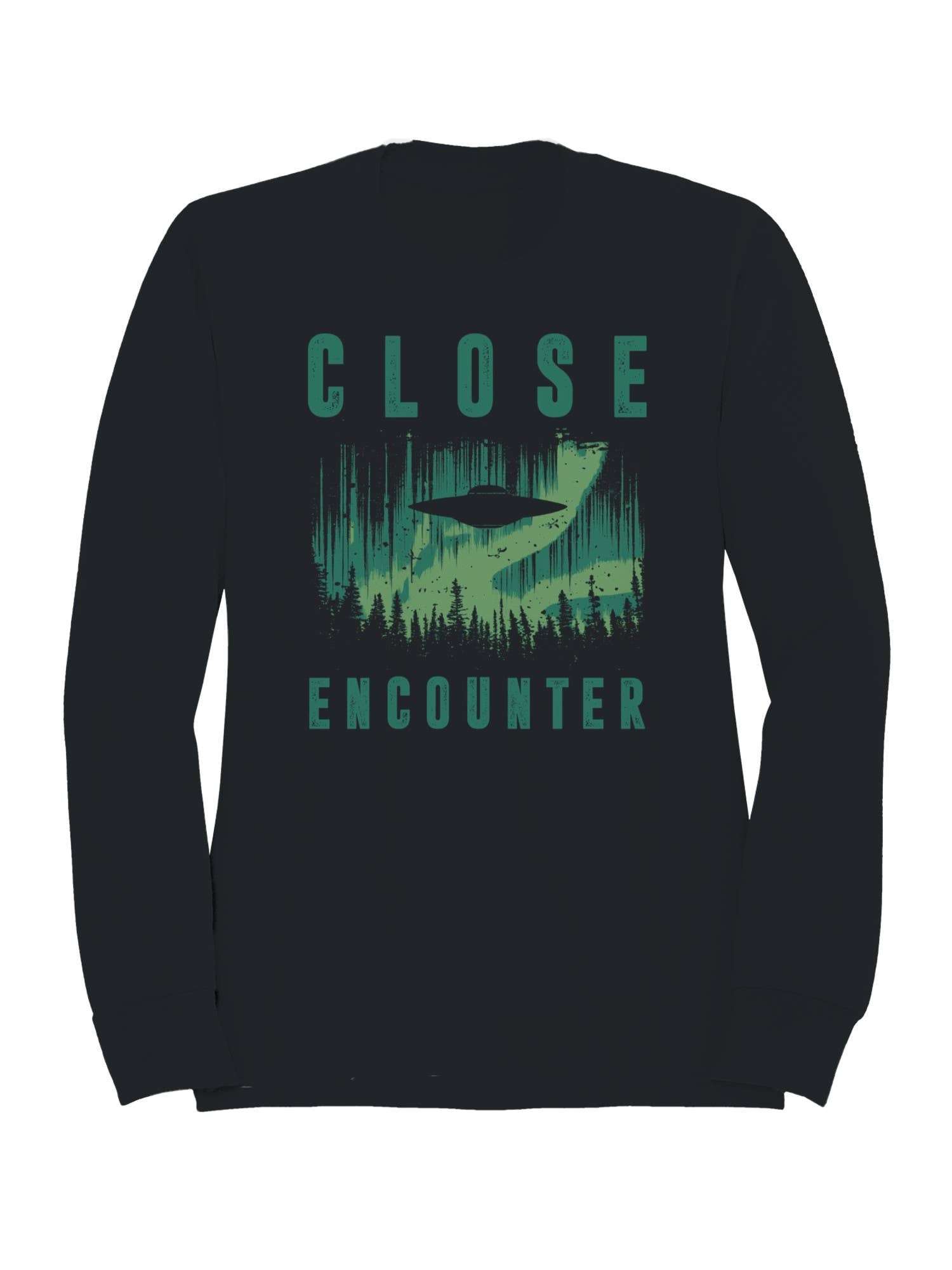 Ufo Close Encounter Forest Design Men's Sweatshirt