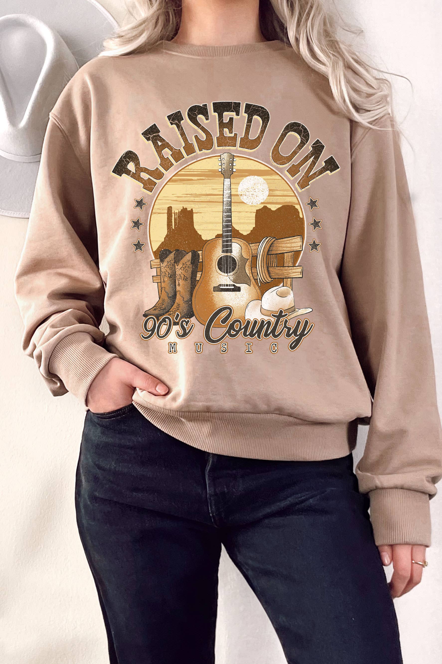 Country Music Guitar Graphix Terry Sweatshirts