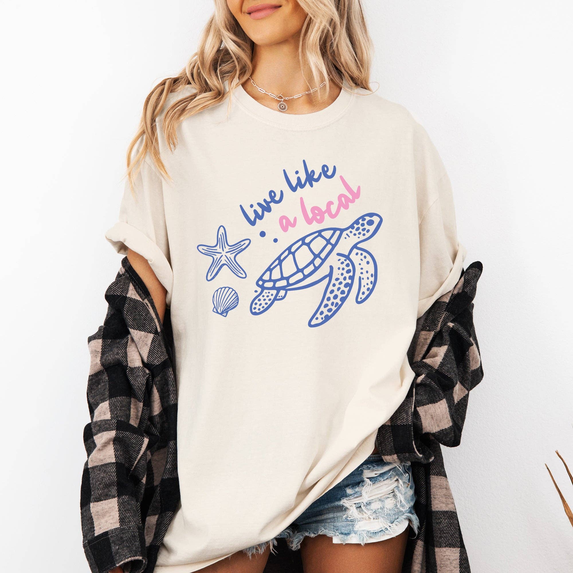 Live Like A Local, Beach, Sea Turtle, Summer, Ocean T-Shirt