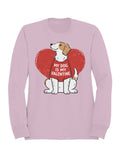 My Dog Is My Valentine Design Women's Sweatshirt