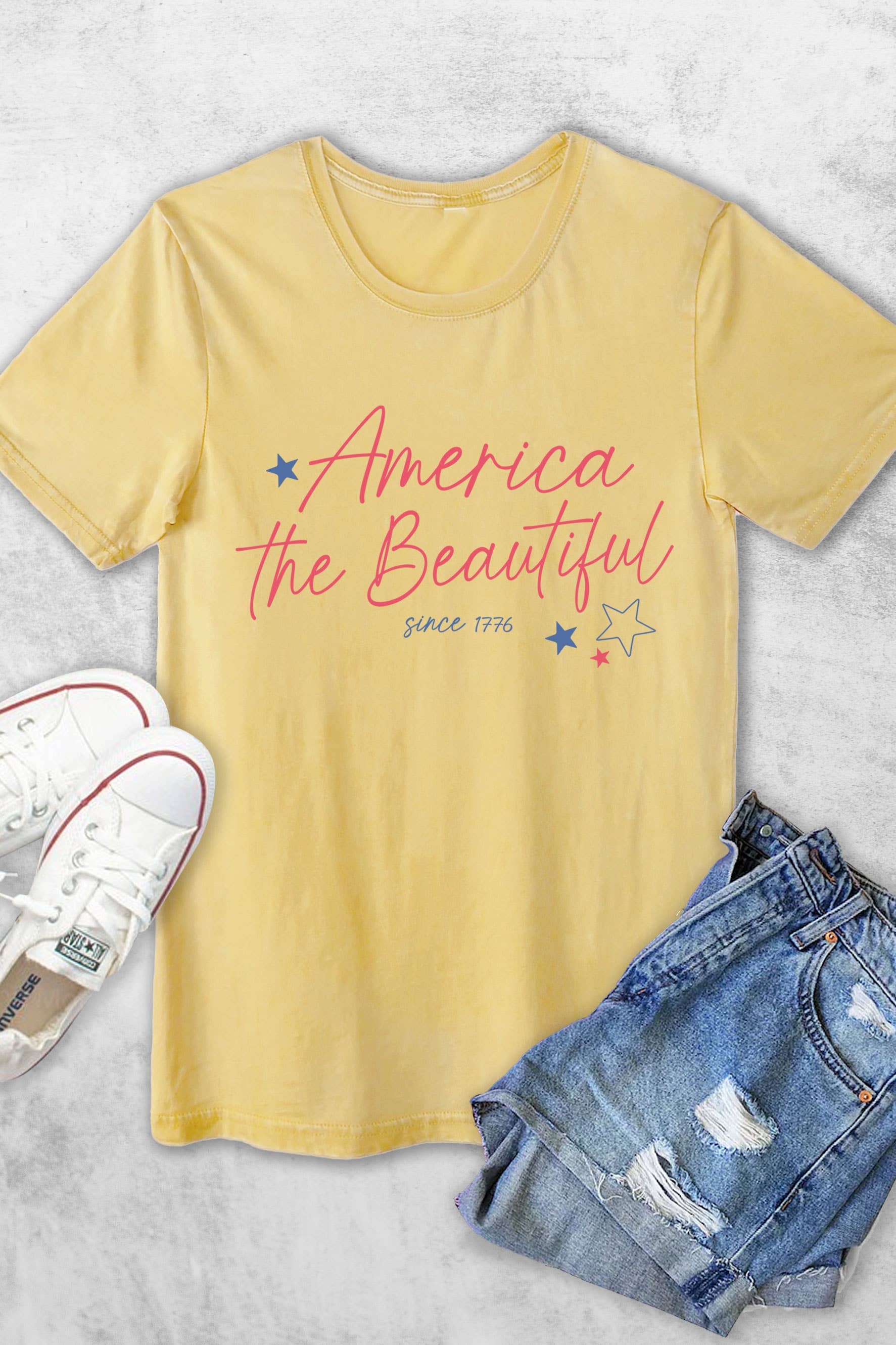 America the Beutiful Stars Women's Vintage Graphic Tshirts