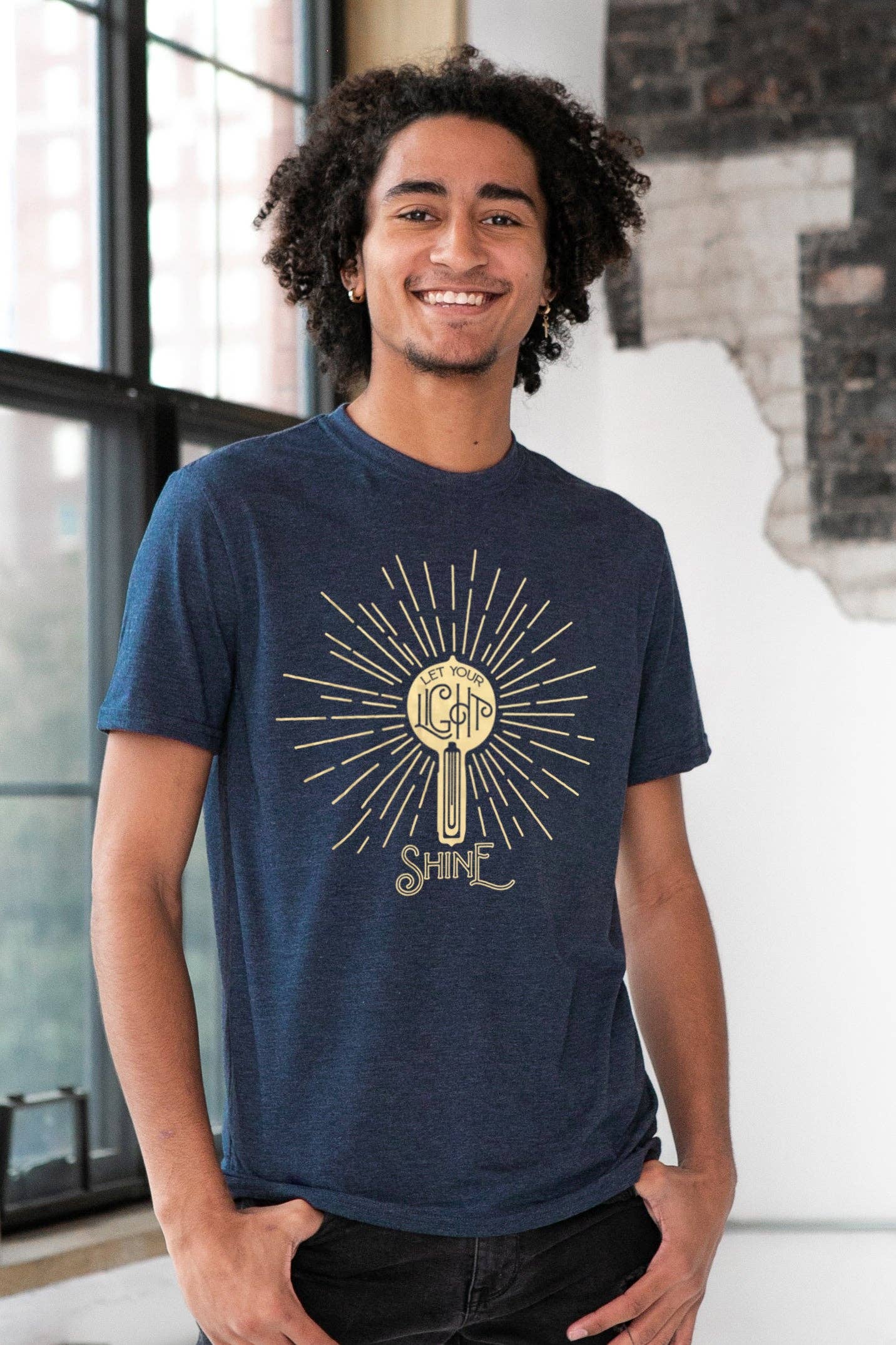 Let Your Light Shine Gold Foil Unisex Eco-Triblend Tee