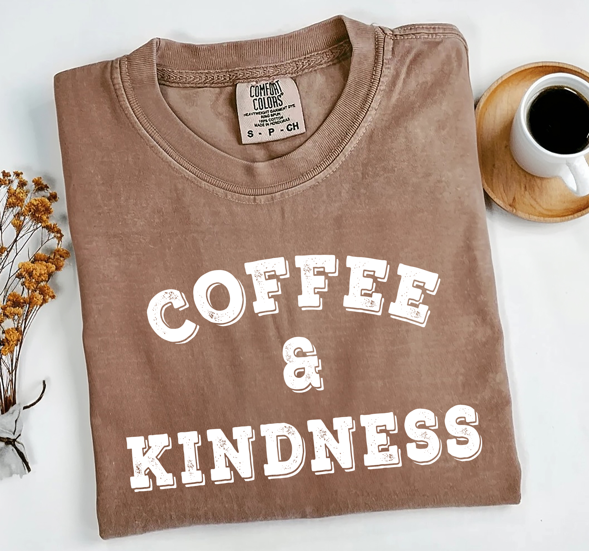 Coffee & Kindness, Coffee Shop T-Shirt, Comfort Colors®