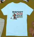 Bigfoot Played with My Kitty T-Shirt (Light Blue)