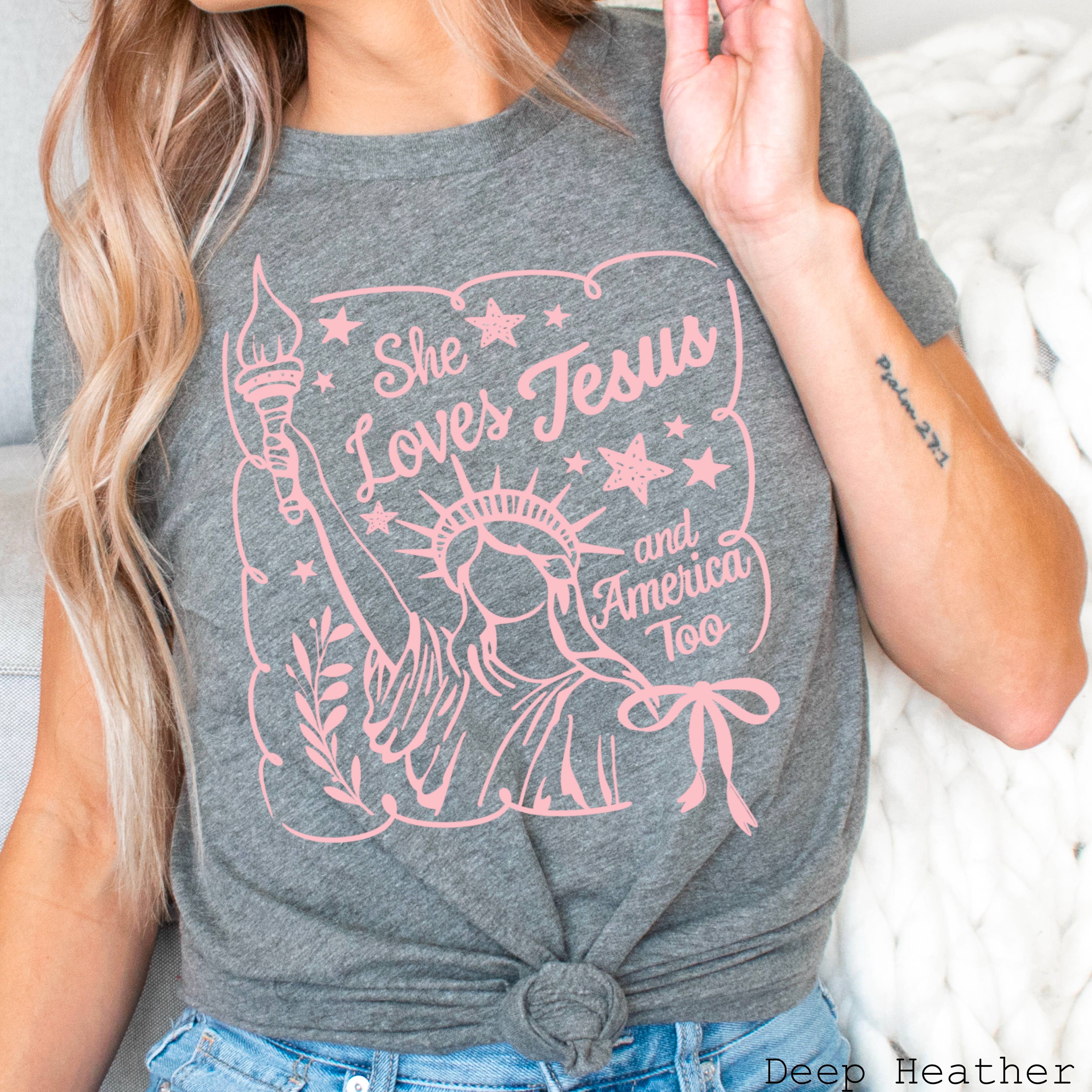 July 4th Graphic Tee | She Loves Jesus  | Bella Canvas