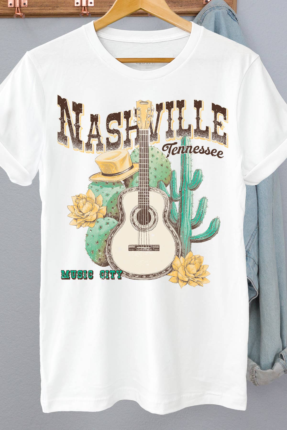 Women Nashville Graphic Print Loose Fitting Top