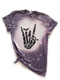 Rocker Bat Halloween Bleached Tee