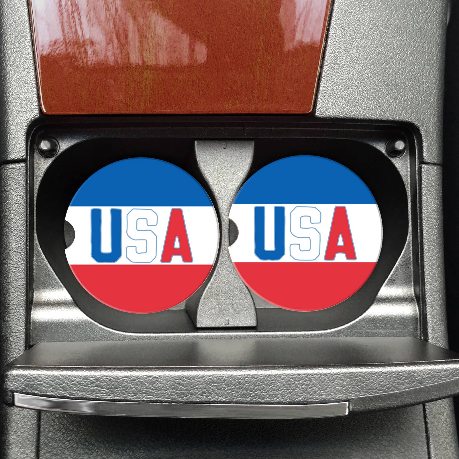 USA Car Coasters, 4th of July, Red White and Blue