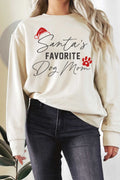 Santa's Favorite Dog Mom Graphix Terry Sweatshirts