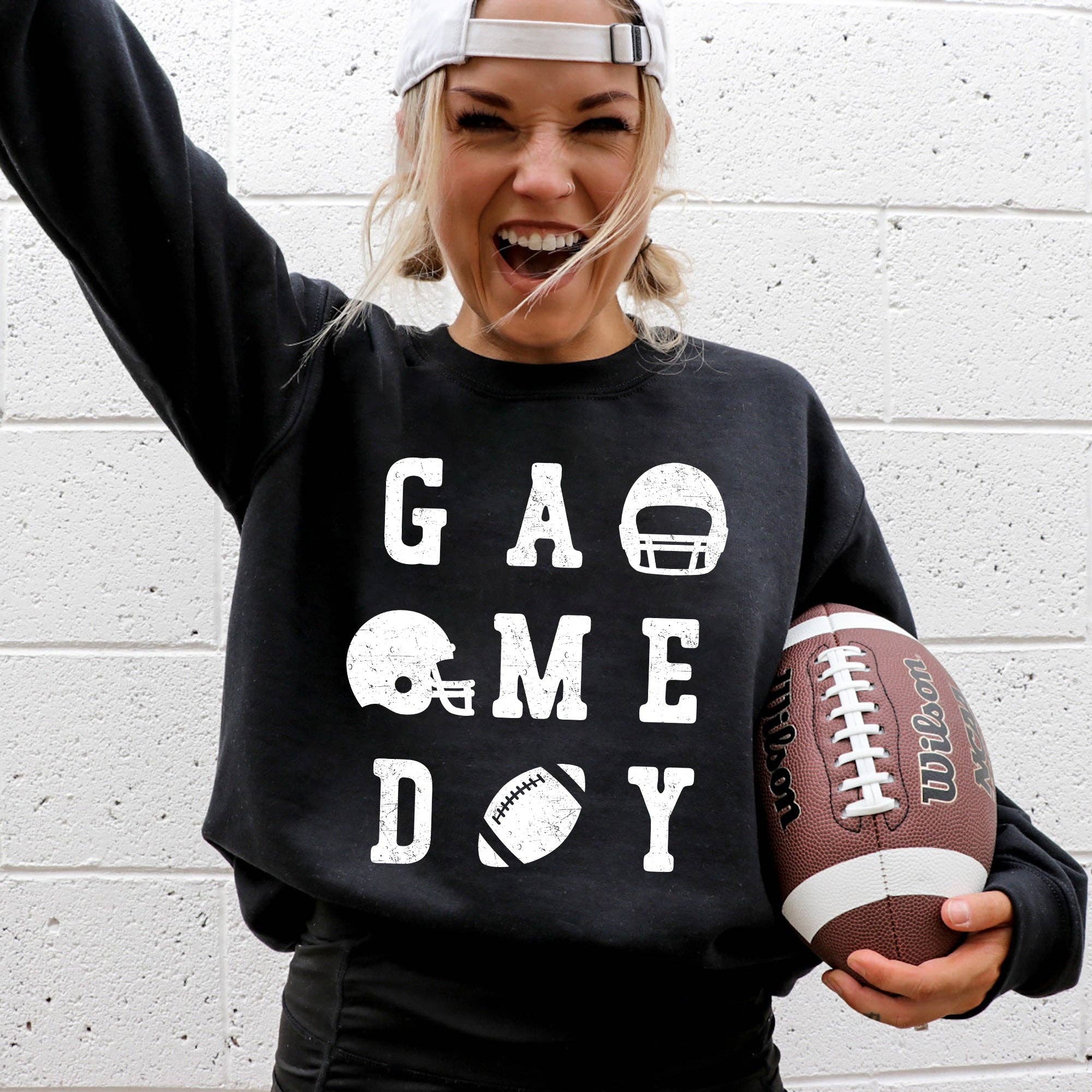 Game Day, Football, Helmet, Sports Touchdown Sweatshirt