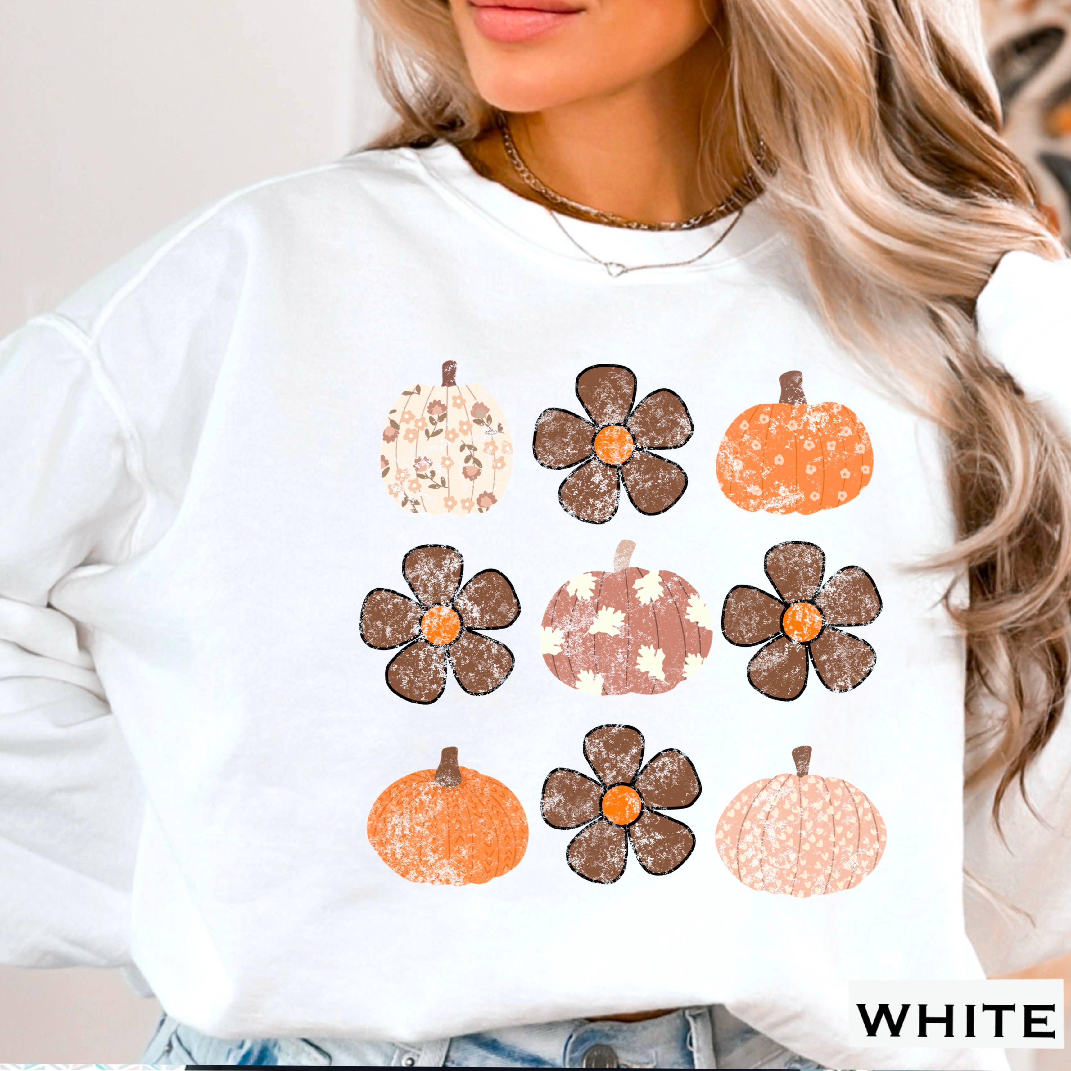 Fall Floral  Graphic Sweatshirt Women