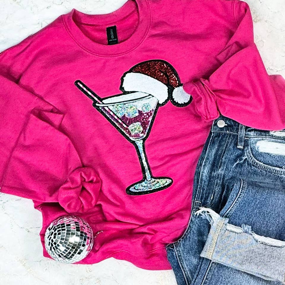 Martini Santa Sequin Sweatshirt