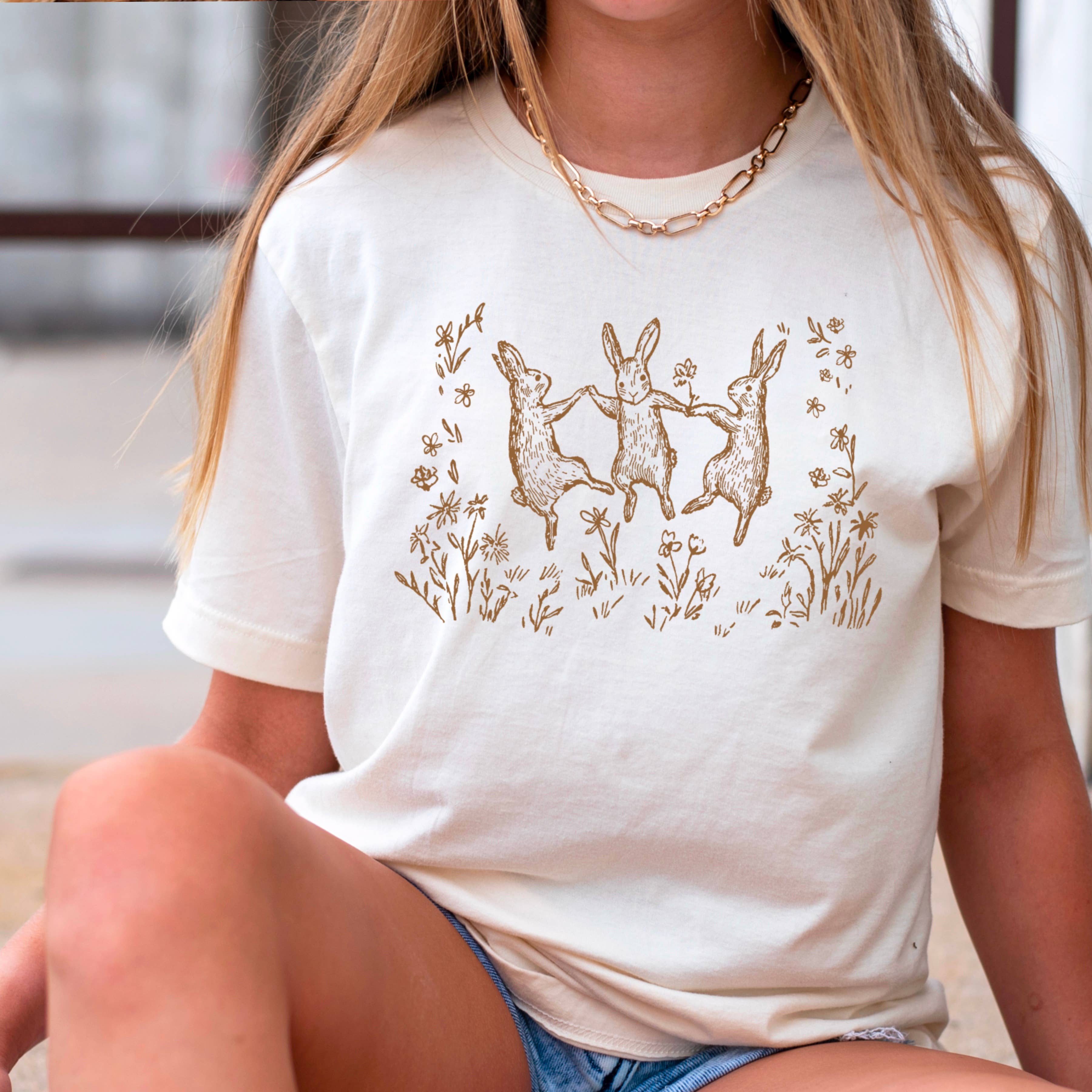 Dancing Spring Bunnies  | Easter Graphic Tee | Gildan