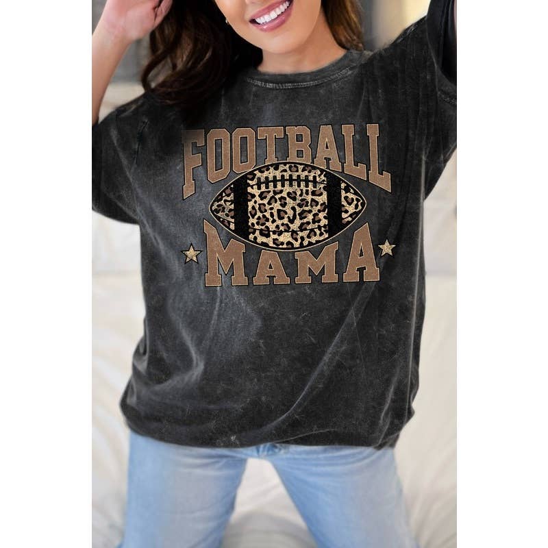 Football Mama - Oversize Mineral Wash T