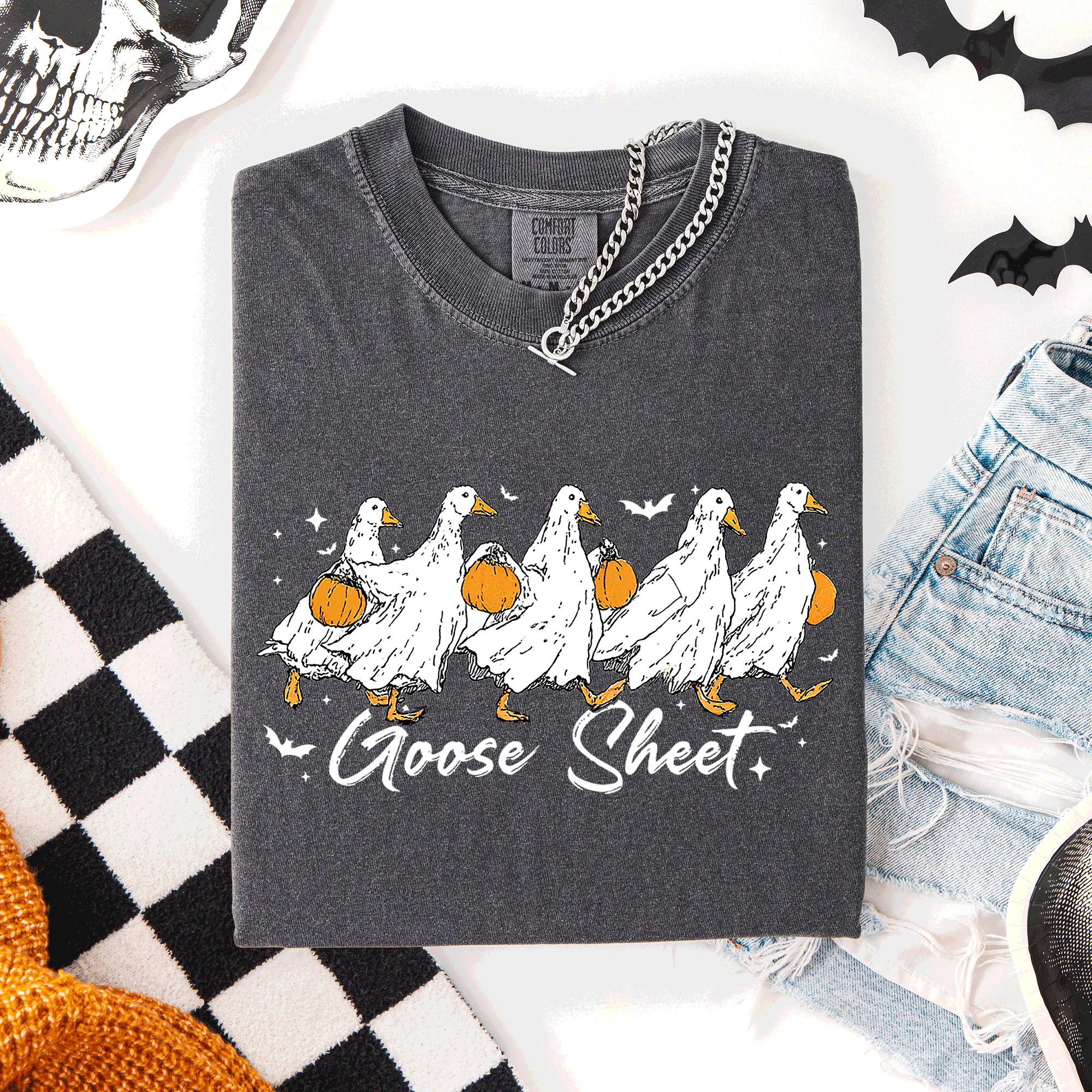 Goose Sheet, Cute, Halloween, Trick or Treat T-Shirt