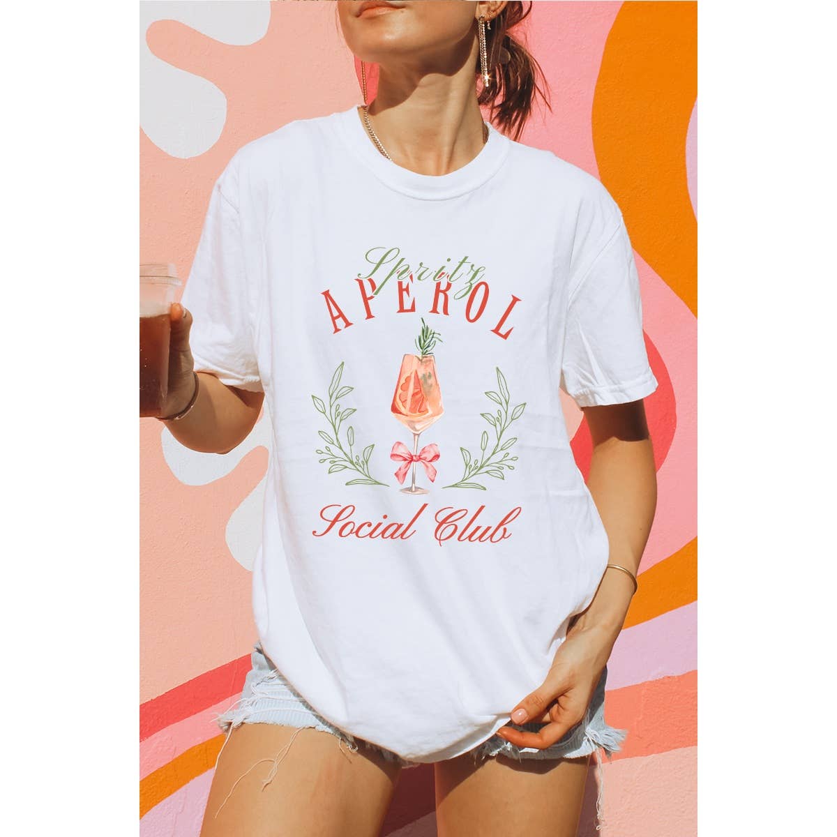 Aperol Spritz Social Club Graphic Oversized Tee
