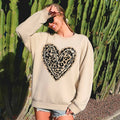 Leopard Print Heart, Sweatshirt, Valentine's Day