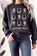 Leave Her Wild Mineral Graphix Terry Sweatshirts