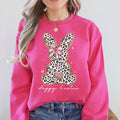 Glittery, Happy Easter, Leopard Print, Retro Cool Sweatshirt