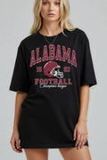 Women Football Graphic Print Oversize Loose Top