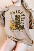 Nashville Boots & Guitar Oversize Graphix Terry Sweatshirts