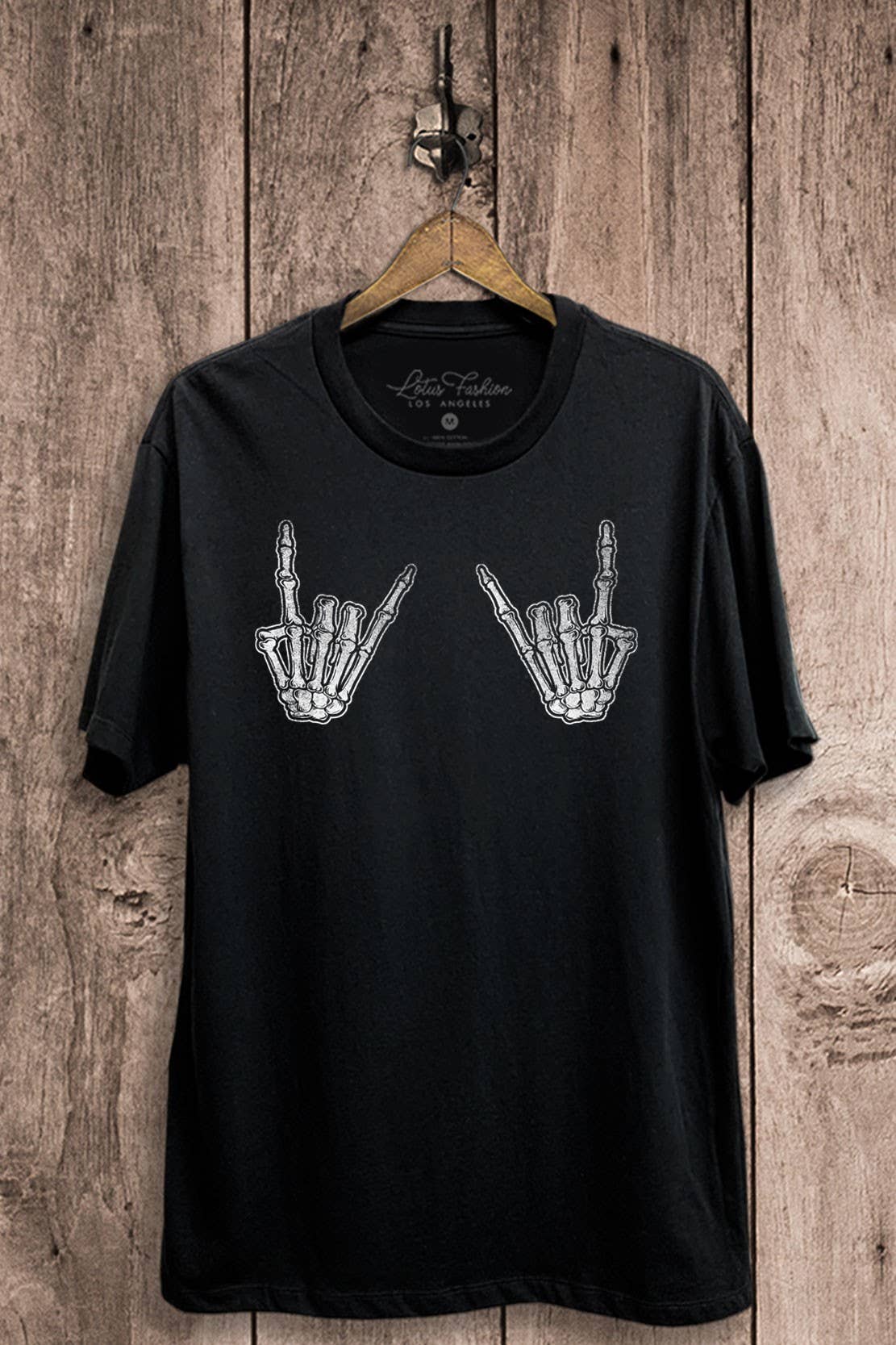 Rock and Roll Skeleton Hands Graphic Top
