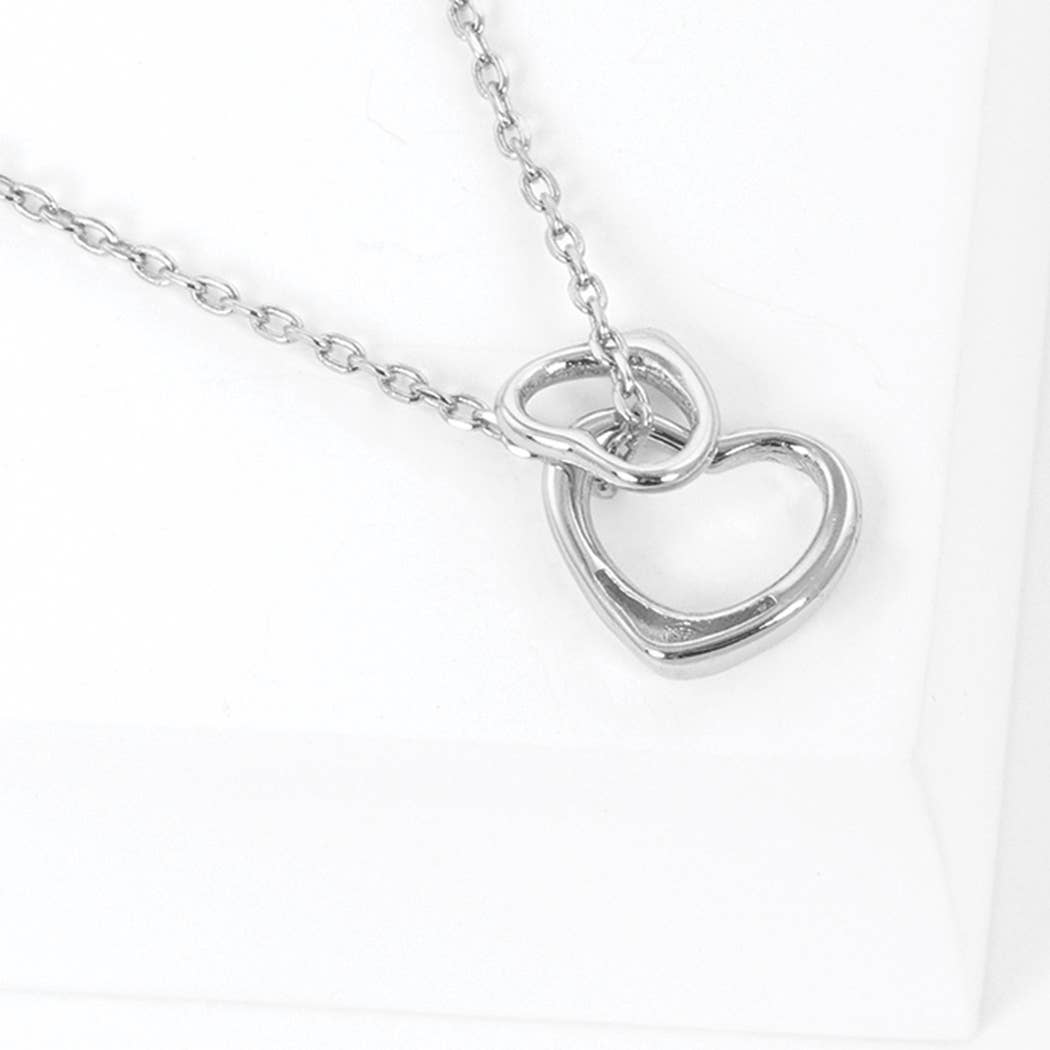 Gold-Dipped Double Hearts Necklace