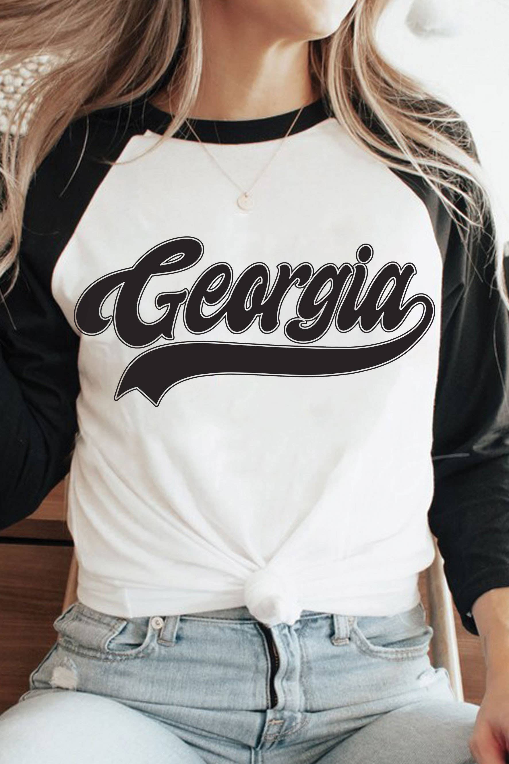 Georgia Puff Graphic Raglan Tshirts