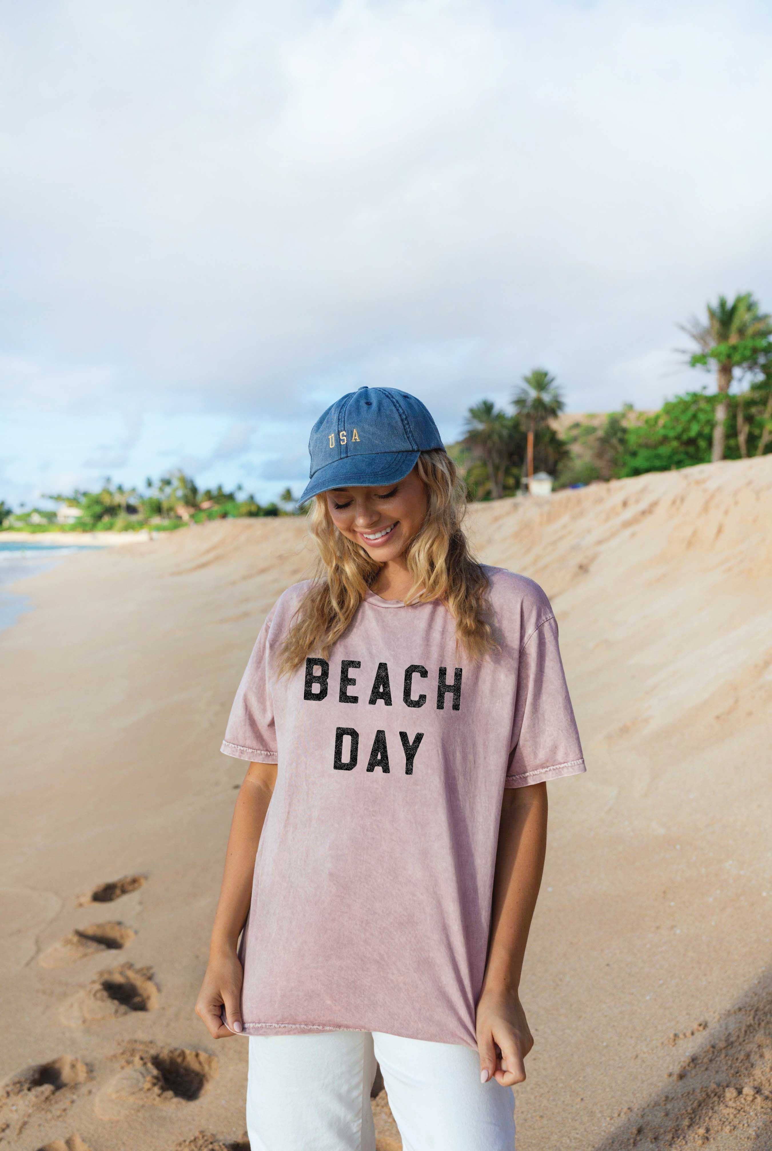 Beach Day Mineral Washed Graphic Top